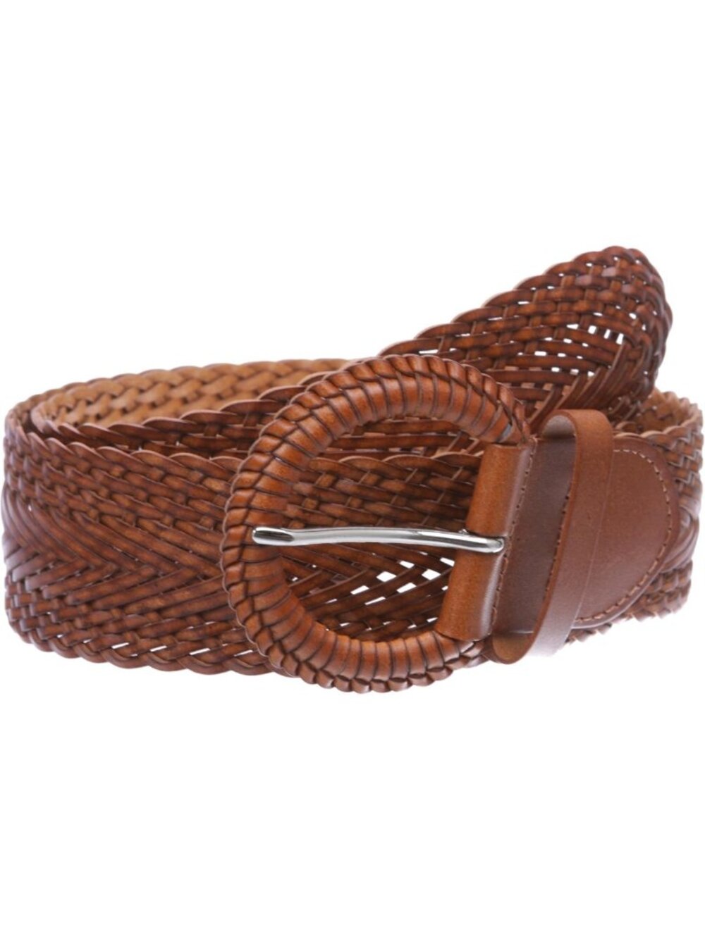 2 Inch Wide Genuine Leather Braided Woven Round Belt - Stylish & Durable